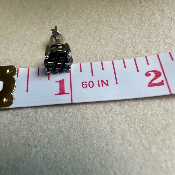 Sterling Silver 925 Stamped Black Onyx Stud Earrings New! Unique Cut - Picture 15 of 16